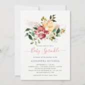 rustieke elegantie | Floral Baby Sprinkle Kaart (Voorkant)