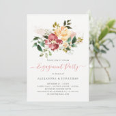 rustieke elegantie | Floral Engagement Party Kaart (Staand voorkant)