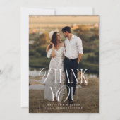 Rustieke Elegantie foto bruiloft Bedankkaart (Voorkant)