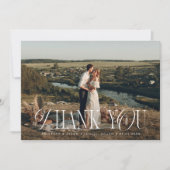 Rustieke Elegantie foto bruiloft Bedankkaart (Voorkant)