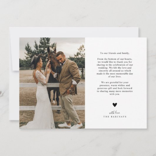 Rustieke Elegantie Foto Collage Bruiloft Bedankkaart (Achterkant)