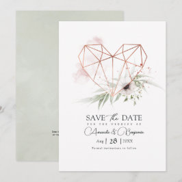 Rustieke Elegantie Geometrische Hart QR Code Save The Date