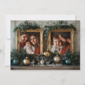 Rustieke elegantie gepersonaliseerde kerst feestdagenkaart (Voorkant)