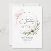 Rustieke Elegantie Groene Tinten & Koperen Huwelij Kaart (Voorkant)