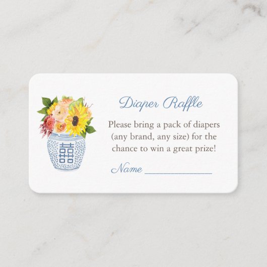 Rustieke Elegantie Herfst Baby shower Luier Raffle Informatiekaartje (Voorkant)