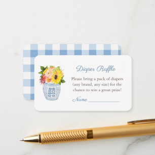 Rustieke Elegantie Herfst Baby shower Luier Raffle Informatiekaartje