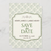 Rustieke Elegantie Herfst Pinecone Save The Date (Voorkant / Achterkant)