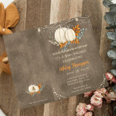 Rustieke Elegantie Herfst Pompoen Baby shower Kaart