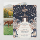 Rustieke Elegantie Huwelijksrepetitie Kaart (Voorkant / Achterkant)