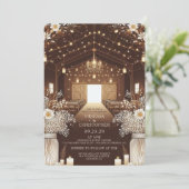 Rustieke Elegantie Huwelijksrepetitie Kaart (Staand voorkant)