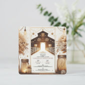 Rustieke Elegantie Huwelijksrepetitie Kaart (Staand voorkant)