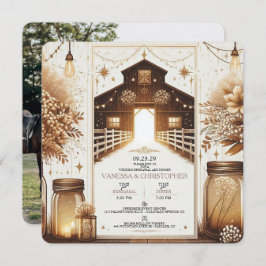 Rustieke Elegantie Huwelijksrepetitie Kaart