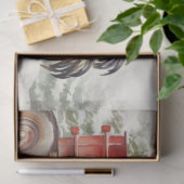 Rustieke Elegantie: Kerstboom Boerderij & Kippen Tissuepapier (Geschenk)