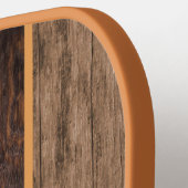 Rustieke Elegantie Monogram Houten Textuur Pickleball Paddle (Links Detail)