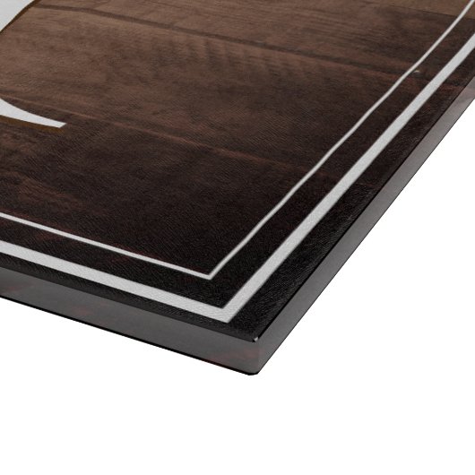 Rustieke Elegantie Monogram Nep Houten Snijplank (Hoek)