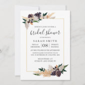 Rustieke Elegantie Pine Cone en Fern Vrijgezellenf Kaart (Voorkant)