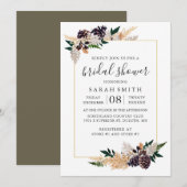 Rustieke Elegantie Pine Cone en Fern Vrijgezellenf Kaart (Voorkant / Achterkant)