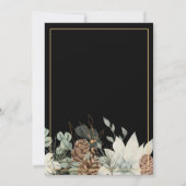 Rustieke Elegantie, Pinecone rand op zwart Kaart (Achterkant)