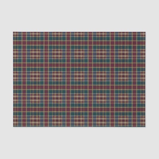 Rustieke Elegantie Plaid Cranberry DK Blauw Blauwg Tissuepapier (Voorkant)