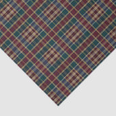 Rustieke Elegantie Plaid Cranberry DK Blauw Blauwg Tissuepapier (Detail)