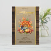 Rustieke Elegantie Pompoen Bloemen | Thanksgiving Kaart (Staand voorkant)