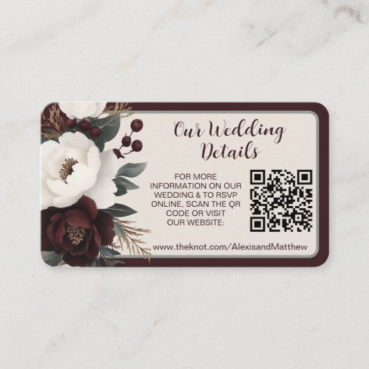 Rustieke elegantie QR-code RSVP Photo Enclosure Ka Informatiekaartje (Voorkant)