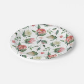 Rustieke Elegantie Roze Roze Bruiloft Feest Papieren Bordje (Gekanteld)