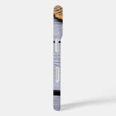 Rustieke Elegantie Schuur Hout Burlap Naam en Mono Case-Mate iPhone Case (Achterkant / Rechts)