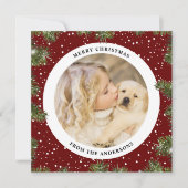 Rustieke Elegantie Snowy Pine Kerstmis Feestdagenkaart (Voorkant)