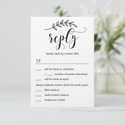 Rustieke Elegantie Trouw RSVP met Menu Kraft Kaart (Staand voorkant)