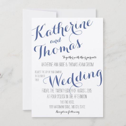 Rustieke Elegantie Typografie Ontwerp Wedding Kaart (Voorkant)