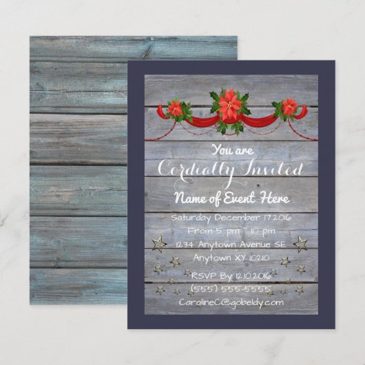 Rustieke elegantie, uitnodiging voor een evenement (Voorkant / Achterkant)