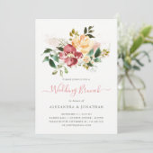 rustieke elegantie | Waterverf Floral bruiloft bru Kaart (Staand voorkant)