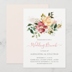 rustieke elegantie Waterverf Floral bruiloft bru Kaart