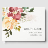 rustieke elegantie | Waterverf van bloemen Gastenboek (Voorkant)