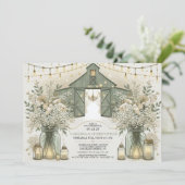 Rustieke Elegantie Wedding Repetitie Uitnodiging (Staand voorkant)