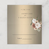 Rustieke Elegantie Wildbloemen op gouden bruiloft Plaatskaartje (Buitenkant ongevouwen)