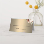 Rustieke Elegantie Wildbloemen op gouden bruiloft Plaatskaartje (Voorkant)