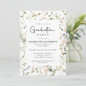 Rustieke Elegantie Wildflower Lijst Graduation Par Kaart (Staand voorkant)