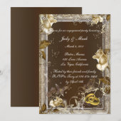 Rustieke Elegantie Wit Rose Verlovingsfeest Uitnod Kaart (Voorkant / Achterkant)