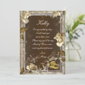 Rustieke Elegantie Witte Roos Bruidsmeisje Kaart (Staand voorkant)