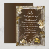 Rustieke Elegantie Witte Roos Bruidsmeisje Kaart (Voorkant / Achterkant)