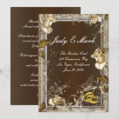 Rustieke Elegantie Witte Roos Menu Kaart (Voorkant / Achterkant)