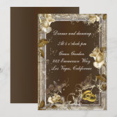 Rustieke Elegantie Witte Roos Ontvangstkaart Kaart (Voorkant / Achterkant)