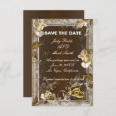 Rustieke Elegantie Witte Roos Save The Date Kaart (Voorkant / Achterkant)