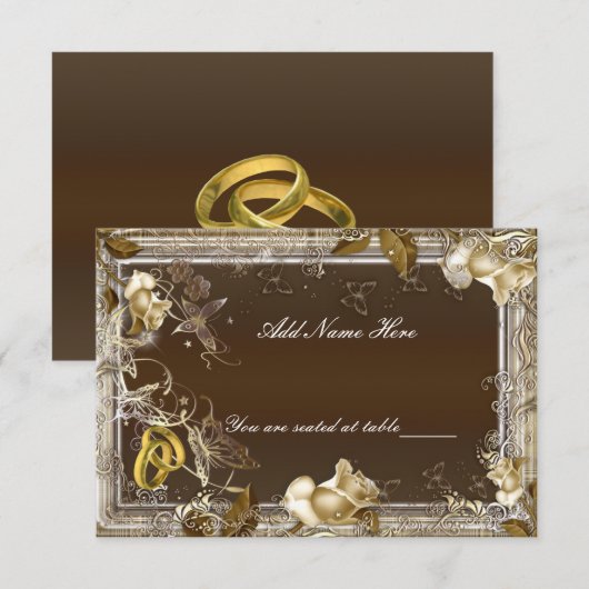 Rustieke Elegantie Witte Roos Tafelplaatskaart Kaart (Voorkant / Achterkant)