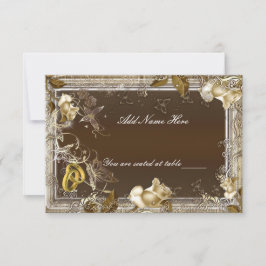 Rustieke Elegantie Witte Roos Tafelplaatskaart Kaart