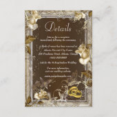 Rustieke Elegantie Witte Rose bruiloft details Informatiekaartje (Voorkant)