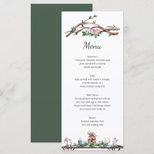 Rustieke Elegantie Woodland Wedding Menu (Voorkant / Achterkant)