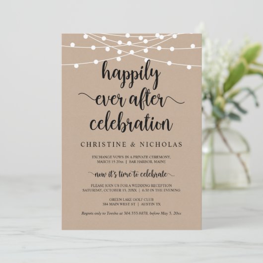 Rustieke Elopement, Happily Ever After-viering I Kaart (Staand voorkant)